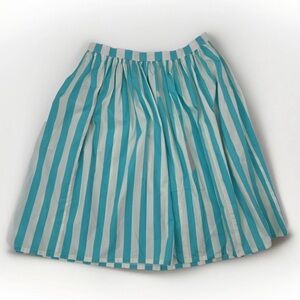 Striped Turquoise and White A-Line Skirt